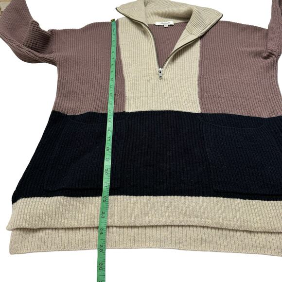MADEWELL Glenbrook Half-Zip Pullover Sweater in Colorblock Size XXS Ribbed Wool - Picture 9 of 10